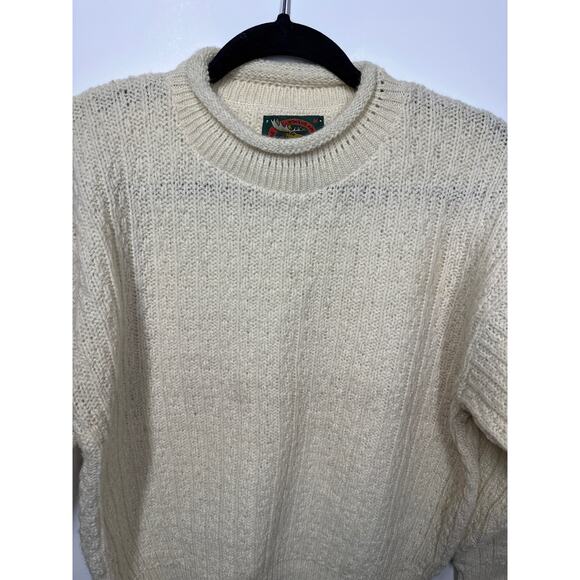 ALPS Fine Womens Apparel Cableknit Sweater 100% Wool Cream Ivory Neutral Vtg M - Picture 2 of 10